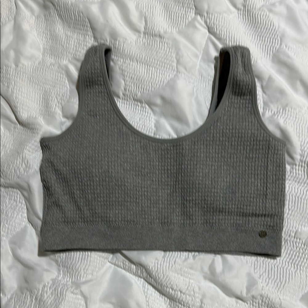 Lucky brand Gray Ribbed Sports Bra size small